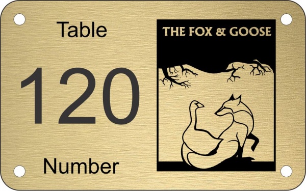 Table Number with Large Logo Screw Fixing